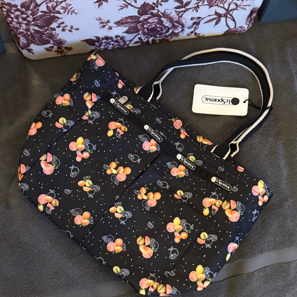 LeSportsac Navy and Orange satchel.